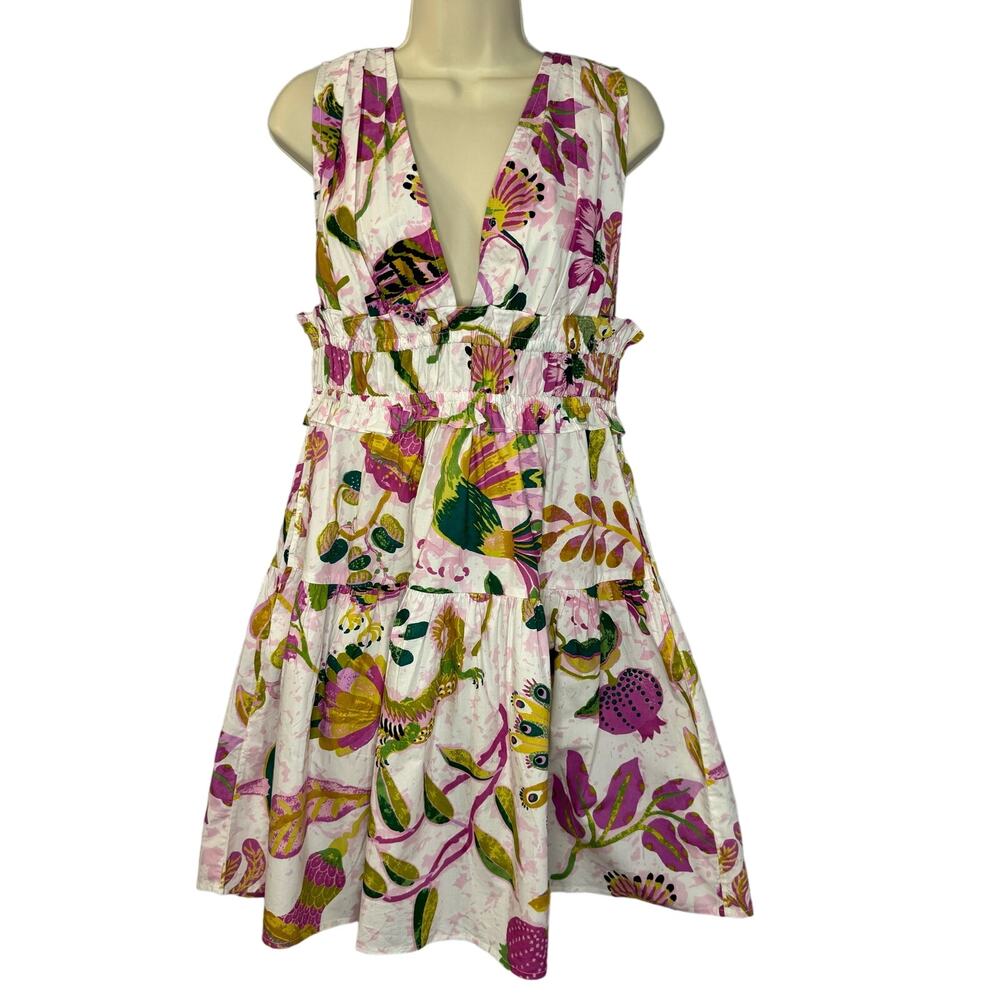 Banjanan Victoria Mini Dress Muse Spring V Neck Vacation Resort M New